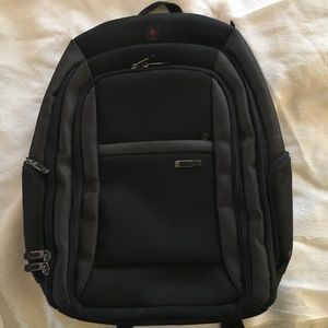 Black with Red Accent Backpack - so many pockets!